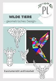 wilde tiere geometrische figuren fur vertretung im kunstunterricht unterrichtsmaterial in den fachern fachubergreifendes kunst mathematik kunstunterricht kunst symmetrische figuren