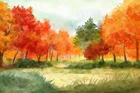 Watercolor Fall Landscape Images - Free Download on Freepik