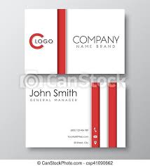 Vertical minimalist engineer business card design template. Business Card White Template In The Style Of The Material Design Template Business Cards With A Red Stripe White Background Canstock