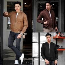 Jual Jaket Pria Keren Modern Delibra Suede Malvin