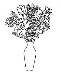 These flower coloring pages are perfect for adults. Lovely Flower Bouquet In Thin Vase Coloring Page Color Luna