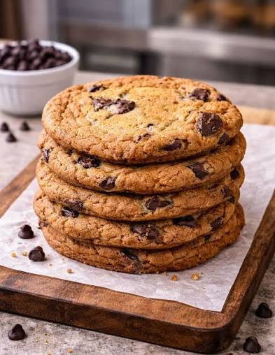 Classic Chocolate Chip Cookies stacked on a plate