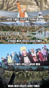Good times create weak men. Am I Wrong Naruto Facts Funny Naruto Memes Naruto Shippuden Characters
