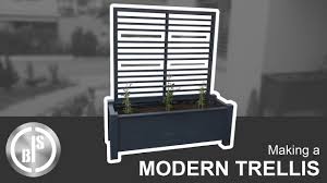 Copper pipe soldered into a repeating ladder pattern. Making A Simple Modern Trellis For My Self Made Planter Box Youtube