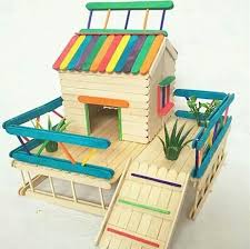 Popsicle Beach House Craft Stick Projects Craft Stick Crafts Crafts