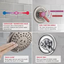 The lowest prices on the complete delta cassidy faucet collection including showers at faucet depot. Valve Not Included Chrome T17t297 Delta Faucet Cassidy 17t Series Dual Function Shower Trim Kit With Single Spray Touch Clean Shower Head Trim Repair Kits Tools Home Improvement Urbytus Com