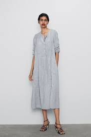 Buttoned Dress-new In-woman Zara Romania Womens Midi Dresses Button Dress Zara