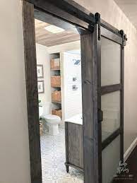 Client will stack the washer/dryer and add floating shelves for the pantry. Affordable Premade Barn Doors