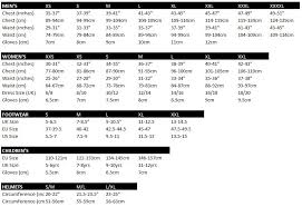 Endura Size Chart