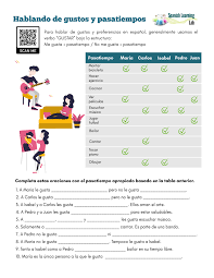 Gramatica De Uso Del Espanol A1 B2 Pdf скачать This Worksheet Will Make Use Of The Vocabulary For Pastimes In Spanish To Make Meaningf En 2020 Ejercicios Para Aprender Espanol Ejercicios De Espanol Aprender Espanol