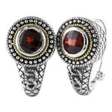 Andrea Candela Garnet Clasp Earrings Freedman Jewelers Birthstone Jewelry Earrings January Birth Stone