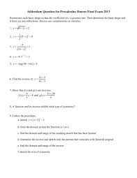 First day back to school. Worksheet 3 Precalculus Honors