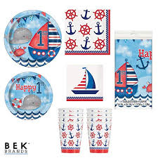 Sail cupcake toppers for fun. Complete Party Sets Kits 1st Birthday Baby Boy Nautical Theme Party Decorations And Tableware Home Furniture Diy