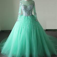 New Arrival Prom Dress Modest Prom Dresses Sparkly Mint Green Prom Dresses Long Sleeves Prom Dress Ball Gown Quinceanera Dress Prom Dresses With Sleeves Prom Dresses Ball Gown Mint Green Prom Dress