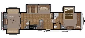 Smaller travel trailers will normally include dinettes, murphy beds, and many dual purpose areas like couch to bed conversions to save space. Fifth Wheel 2 Bedroom Campers Travel Trailer Floor Plans Rv Floor Plans Camper Flooring