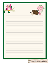 Of the series, all half cloth, decorated paper sides, a number with pencil notes by hps ascribing the designers; Free Printable Woodland Writing Paper Writing Paper Writing Paper Printable Free Writing Paper