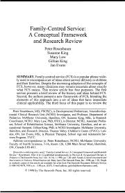 Pdf Family Centred Servicea Conceptual Framework And Research Review
