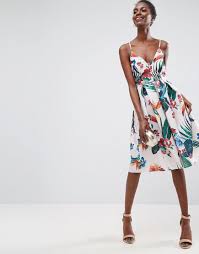 Asos Tropical Ruffle Back Midi Prom Dress Multi Destination Wedding Guest Dress Maxi Dress Prom Destination Wedding Outfit