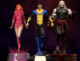 3D file INVINCIBLE Pack - BATTLE BEAST, ATOM EVE and MARK - Statues・3D  print object to download・Cults