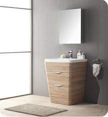 99% on time shipping · 5% rewards with club o Fresca Fvn8525wk Milano 26 Modern Bathroom Vanity In A White Oak Finish With Medicine Cabinet And Faucet