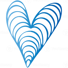 Simple blue doodle heart. Isolated design element for valentine's day,  wedding, romance. Transparent PNG clipart 13491706 PNG
