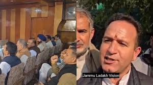 Sunil Sharma interacting with media after elected as the Leader of  opposition