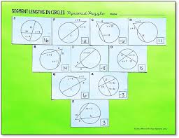 Segment Lengths In Circles Pyramid Puzzle Geometry Lessons Geometry Activities Segmentation