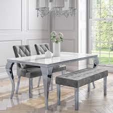 The rectangular tabletop is perfectly sized for apartment living, or for a compact breakfast nook. Gray Dining Room Sets With Bench Off 59