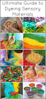 How To Dye Sensory Materials So You Can Make Epic Rainbow Sensory Bins For Kids Sensory Play Kids Sensory Sensory Bins