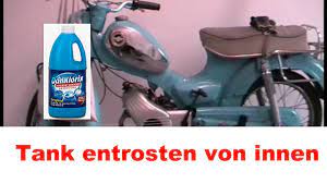 Tank vergessen, weil das thema ist damit erledigt. Mofa Tank Entrosten Reinigen Von Innen Diy Tutorial Tank Rust Remove And Inside Tank Cleaning Youtube