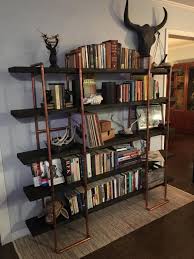 Home Interior Design Book Shelf Made From Copper Pipes And Wood Bookshelves Diy Bookshelves Built In Interior Design Books