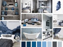 Planche D Ambiance Bleu Et Gris Par Manufacture Des Fees Planche Tendance Deco Deco Bleue Deco Interieure