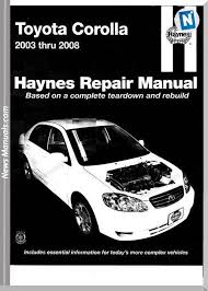 Toyota Corolla 2003 Thru 2008 Repair Manual V 2020 G Avtomobili