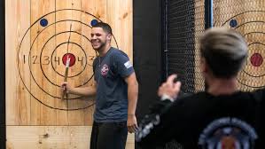8 axe throwing targets, 2 corn hole lanes, a giant connect four, pool table, air hockey, pinball, cold craft & domestic beer, and great food are waiting on you. Ax Throwing Bar Opens In Cape Coral Tj S Hatchet Hangout Part Of U S Trend