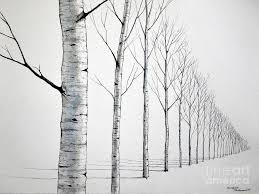 Antique famous painting from the 19th century: Style Sarah Birch Tree Painting Row Of Birch Trees In The Snow By Christopher Shellhammer Birch Trees Painting Birch Tree Painting Birch Tree Art