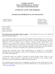 Settlement of public liability insurance calim. New Jersey Sample Notice Of Nonrenewal Of Insurance Download Printable Pdf Templateroller