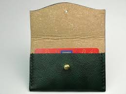 Porte Cartes Cuir Vert Oceane Couture Main Pour Homme Et Etsy Wallet