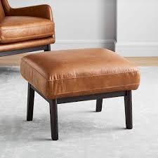 Windsor brown leather recliner and ottoman set the sophisticated set of recliner and ottoman bonded with the leather upholstery in a rich brown color. Ryder Leather Ottoman