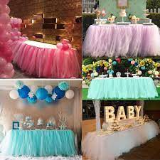 11 28 Wedding Party Tulle Tutu Table Skirt Tableware Birthday Baby Shower Xmas Dec Manteles Para Fiestas Decoracion De Quinceanos Mesa De Postres Para Ninos