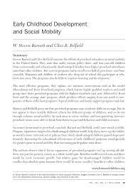 Pdf Early Childhood Development And Social Mobility