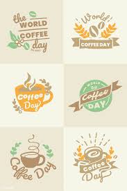 Download Premium Vector Of International Coffee Day Logo Vector Set 1203090 Vector Logo International Coffee Coffee Illustration