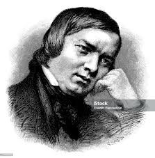 Robert Schumann Antique Engraved Portrait Stock Illustration