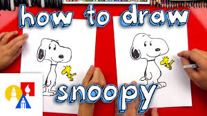 How To Draw Snoopy And Woodstock Snoopy Drawing Art For Kids Hub Art Lessons For Kids