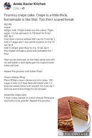 Tiramisu Crepe Cake Thermomix Recipes Recipes Crepe Cake