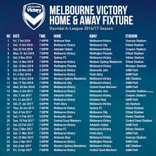 Upcoming premier league fixtures as well as the latest results and statistics. Hyundai A League 2016 17 Fixture Released Melbourne Victory