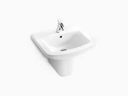 semi pedestal lavatory with single