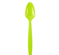 JAM Paper Plastic Spoons, Lime Green, 50 Disposable Spoons/Pack