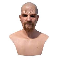 Halloween Walter Witte Latex Hoofddeksels Halloween Realistische Thriller  Cosplay Gezicht Menselijke Rekwisieten Grappig Cosplay Breaking Bad Masker 