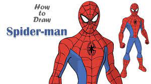 Connect the two with a neck. How To Draw Spider Man Draw Cartoon Spider Man Digital Art Drawing Tutorial Youtube