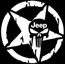 Star Jeep Punisher Skull Decal Vinyl Sticker Wrangler Rubicon Willys 10 Colors Punisher Skull Decal Jeep Stickers Skull Decal